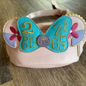 Disney Loungefly Minnie Mouse Main Attraction It’s a Small World Fanny Pack